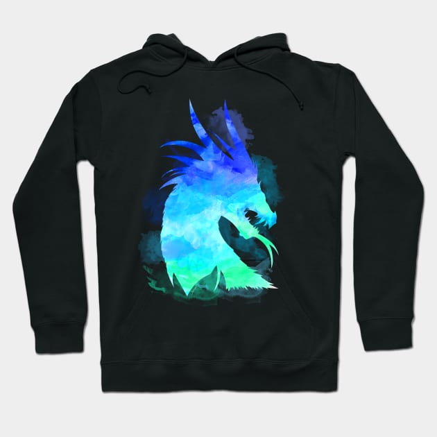 Dragon Watercolor Lagoon Hoodie by serre7@hotmail.fr